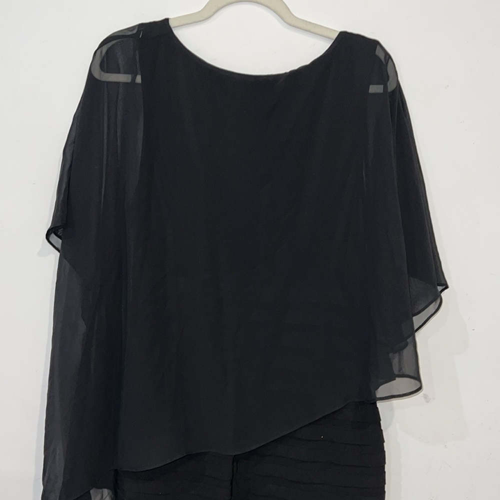 Adrianna Papell Black Tiered Bolero Dress Size 12 - Picture 9 of 11